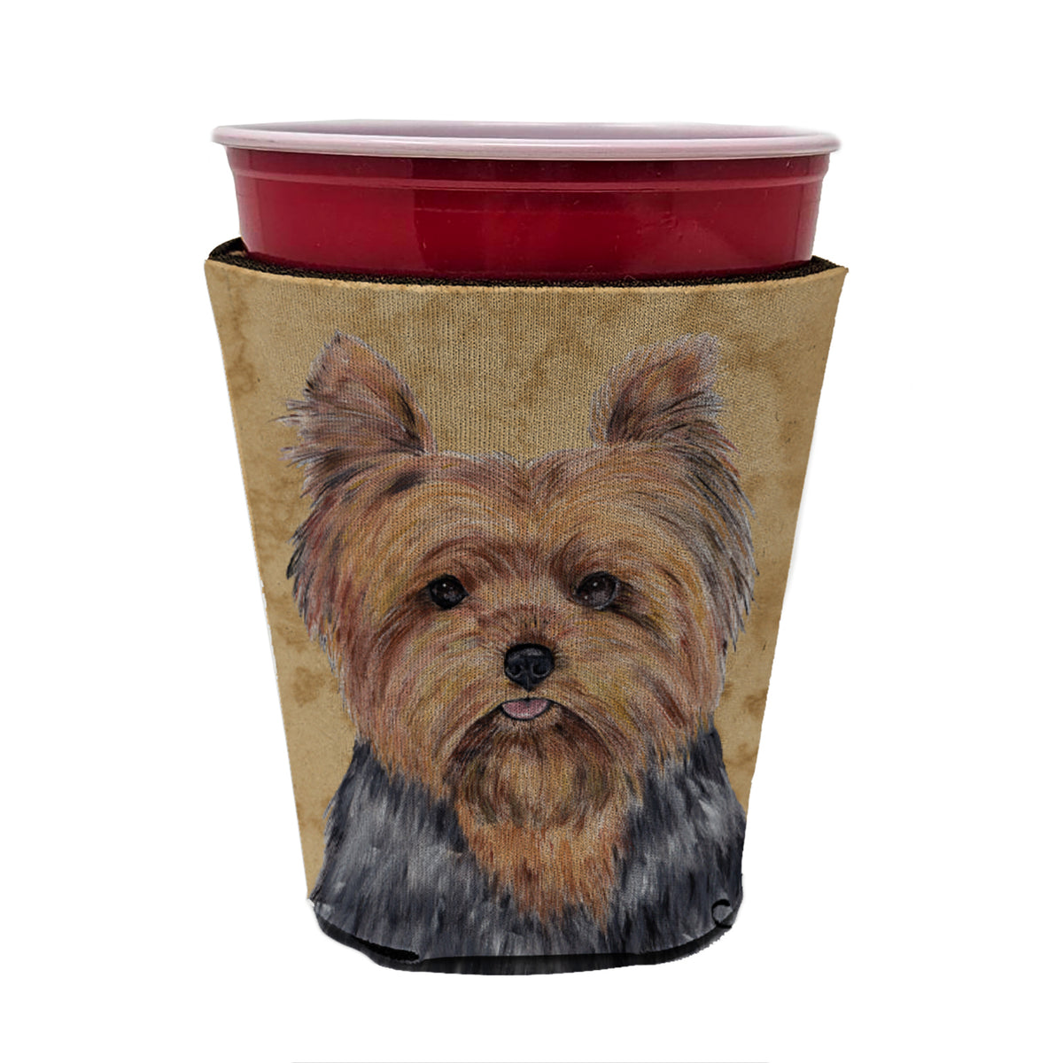 Yorkie Red Cup Beverage Insulator Hugger  the-store.com.