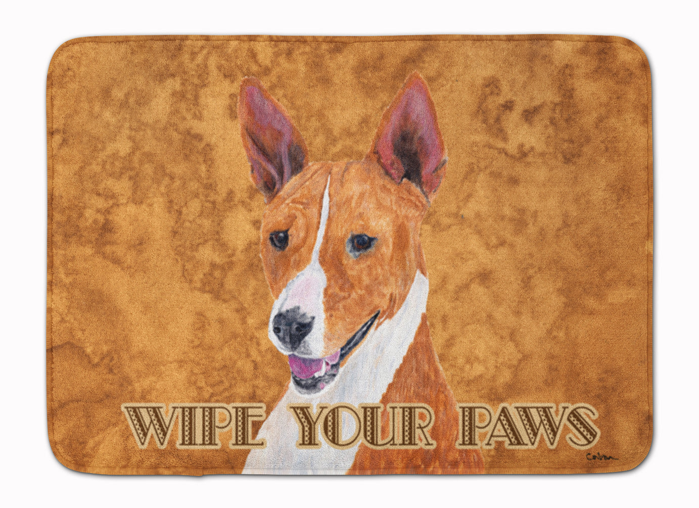 Basenji Wipe your Paws Machine Washable Memory Foam Mat SC9124RUG - the-store.com