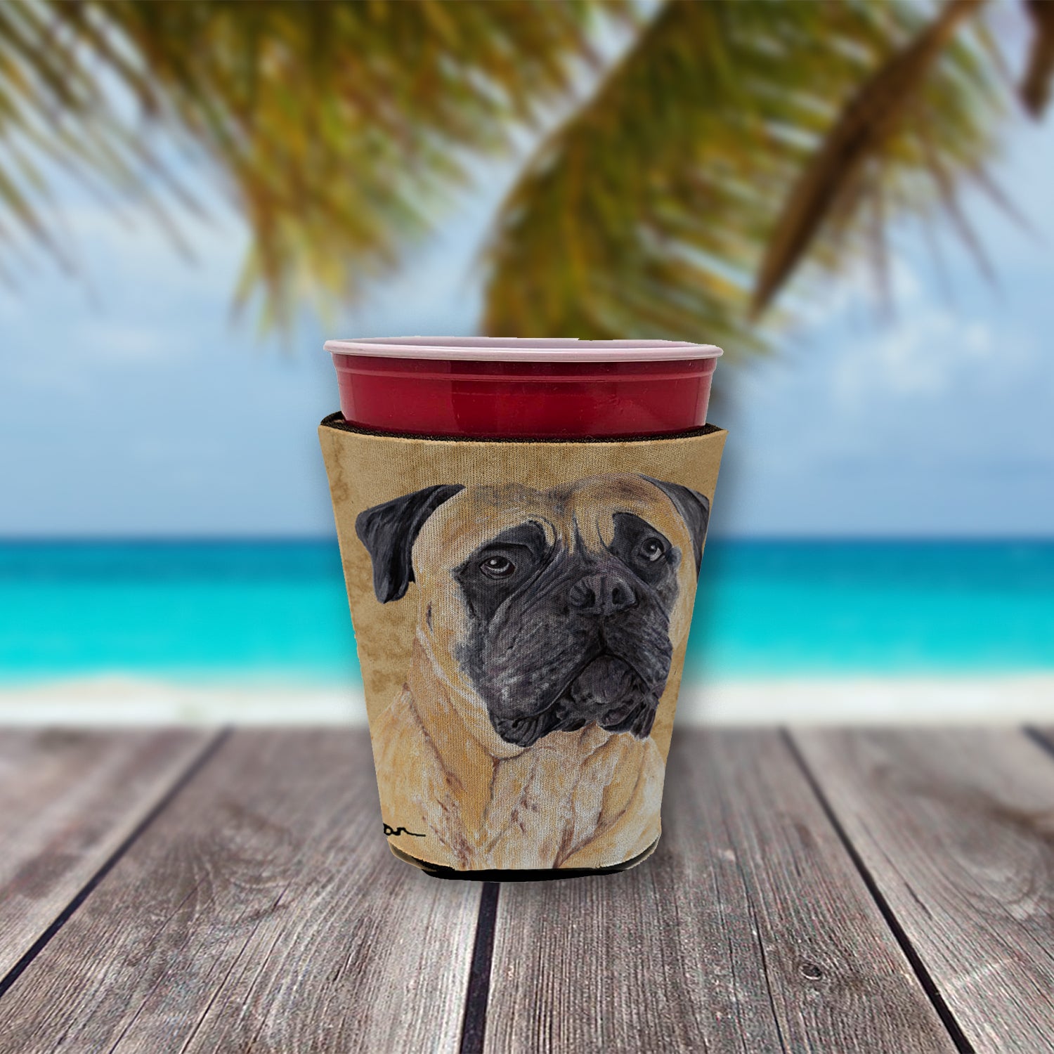 Mastiff Red Cup Beverage Insulator Hugger  the-store.com.