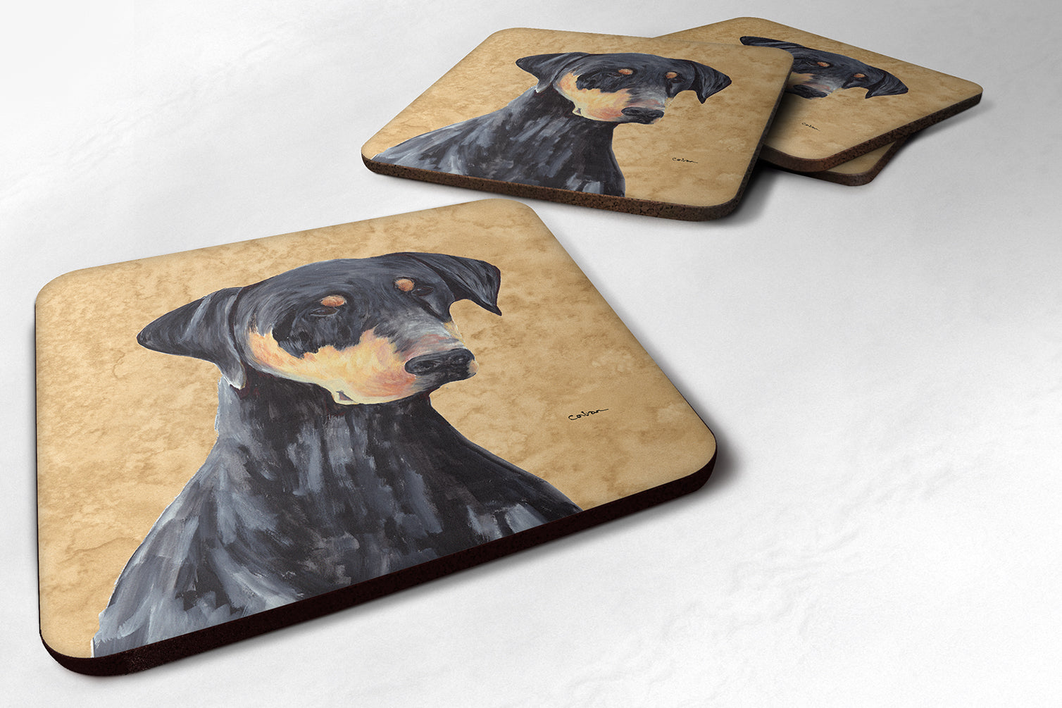 Set of 4 Doberman Foam Coasters - the-store.com