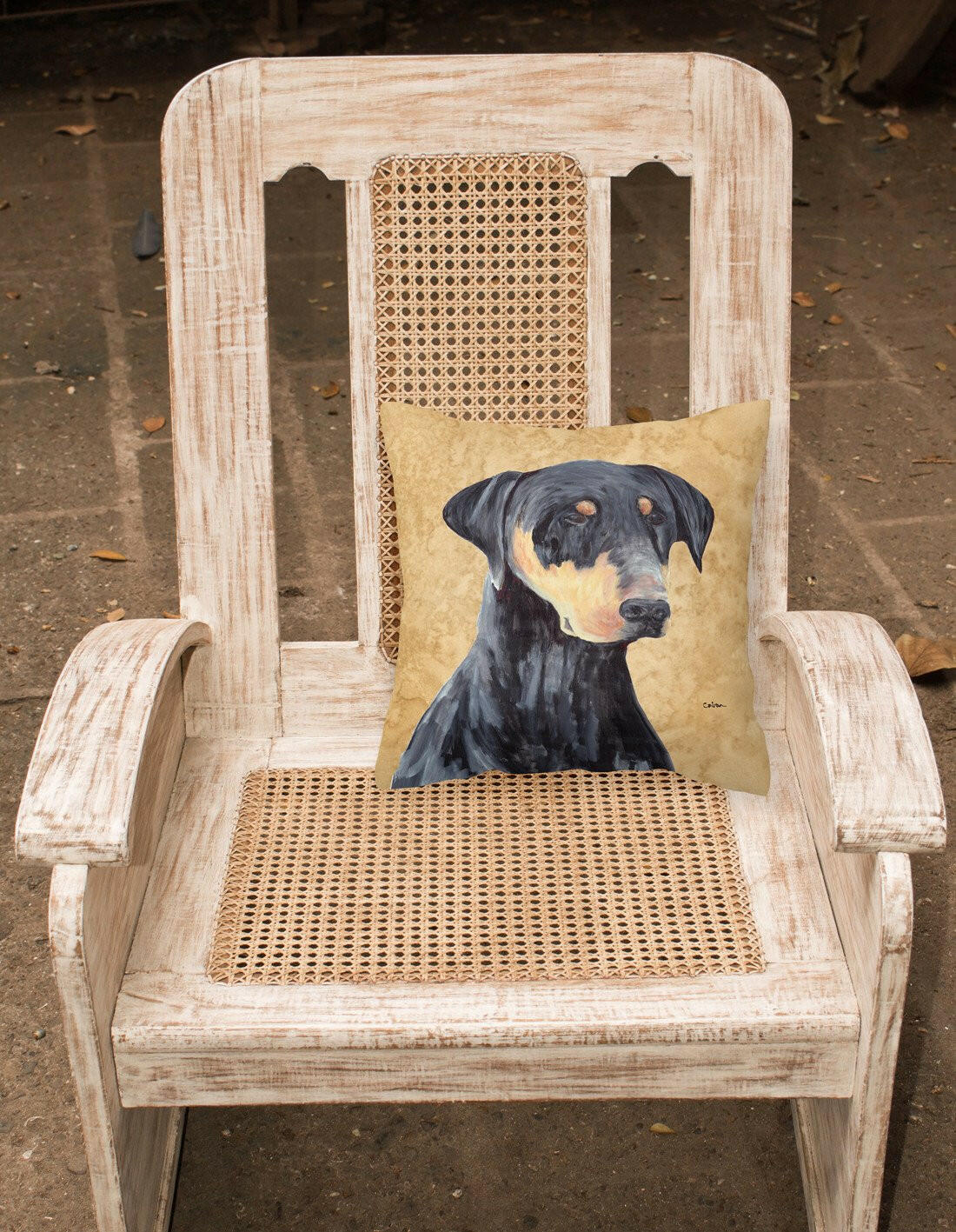 Doberman Decorative   Canvas Fabric Pillow by Caroline's Treasures