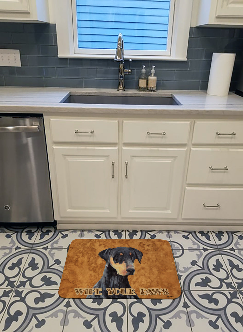 Doberman Wipe your Paws Machine Washable Memory Foam Mat SC9126RUG - the-store.com