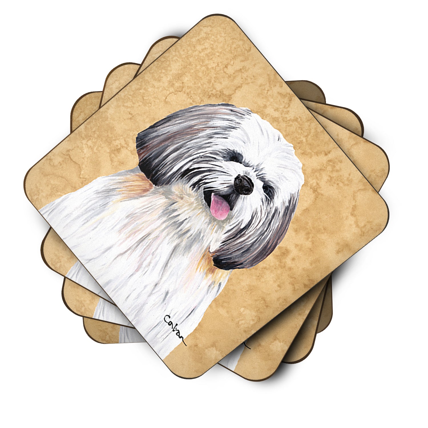 Set of 4 Shih Tzu Foam Coasters - the-store.com