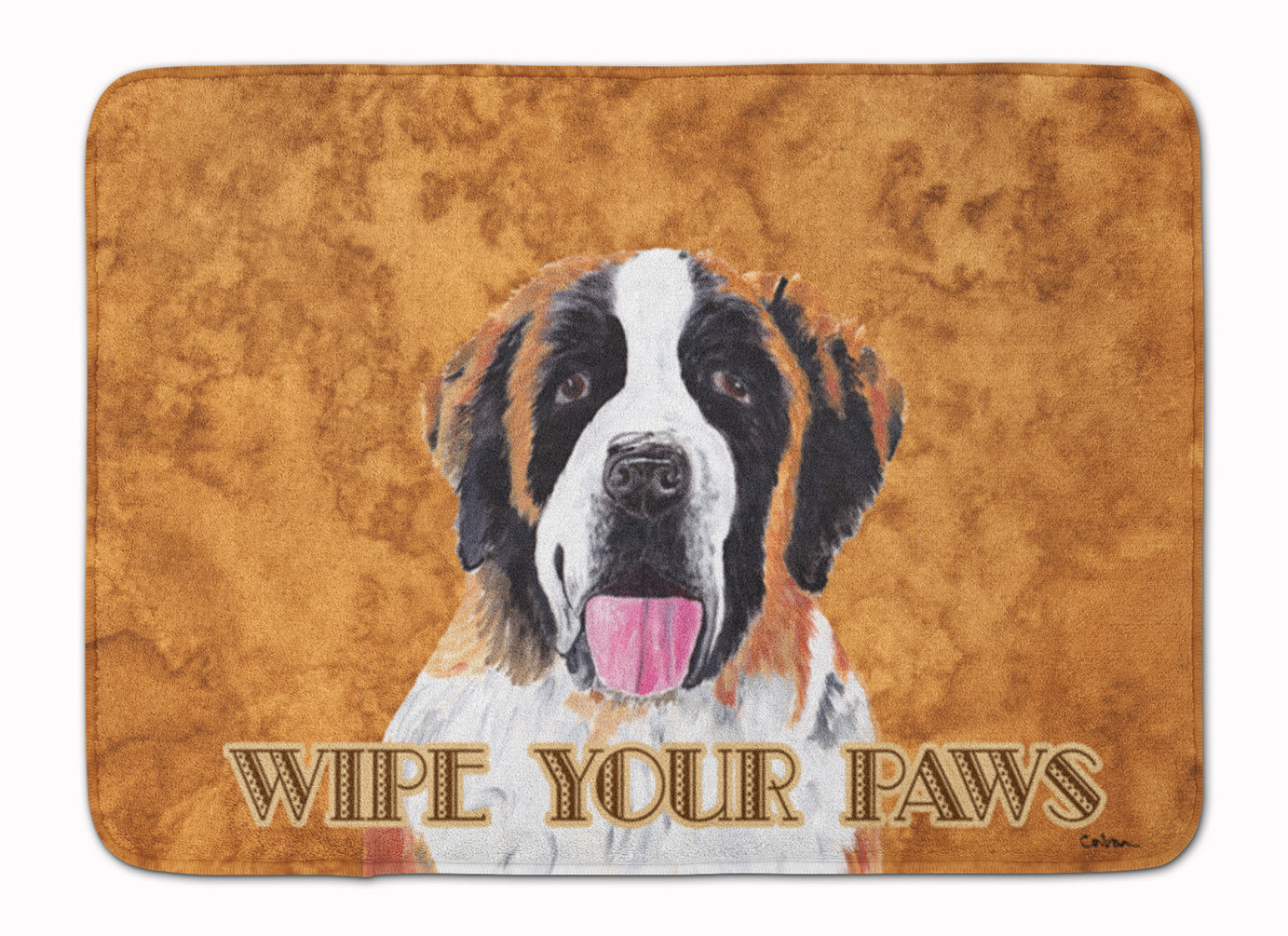 Saint Bernard Wipe your Paws Machine Washable Memory Foam Mat SC9129RUG - the-store.com