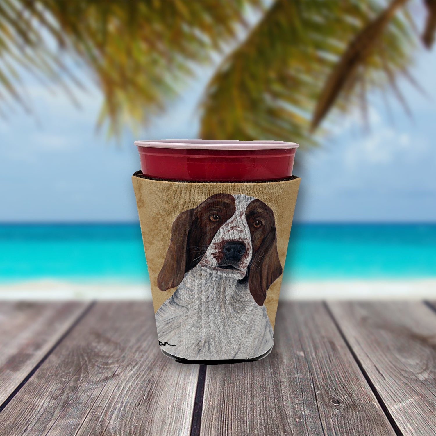 Springer Spaniel Red Cup Beverage Insulator Hugger  the-store.com.