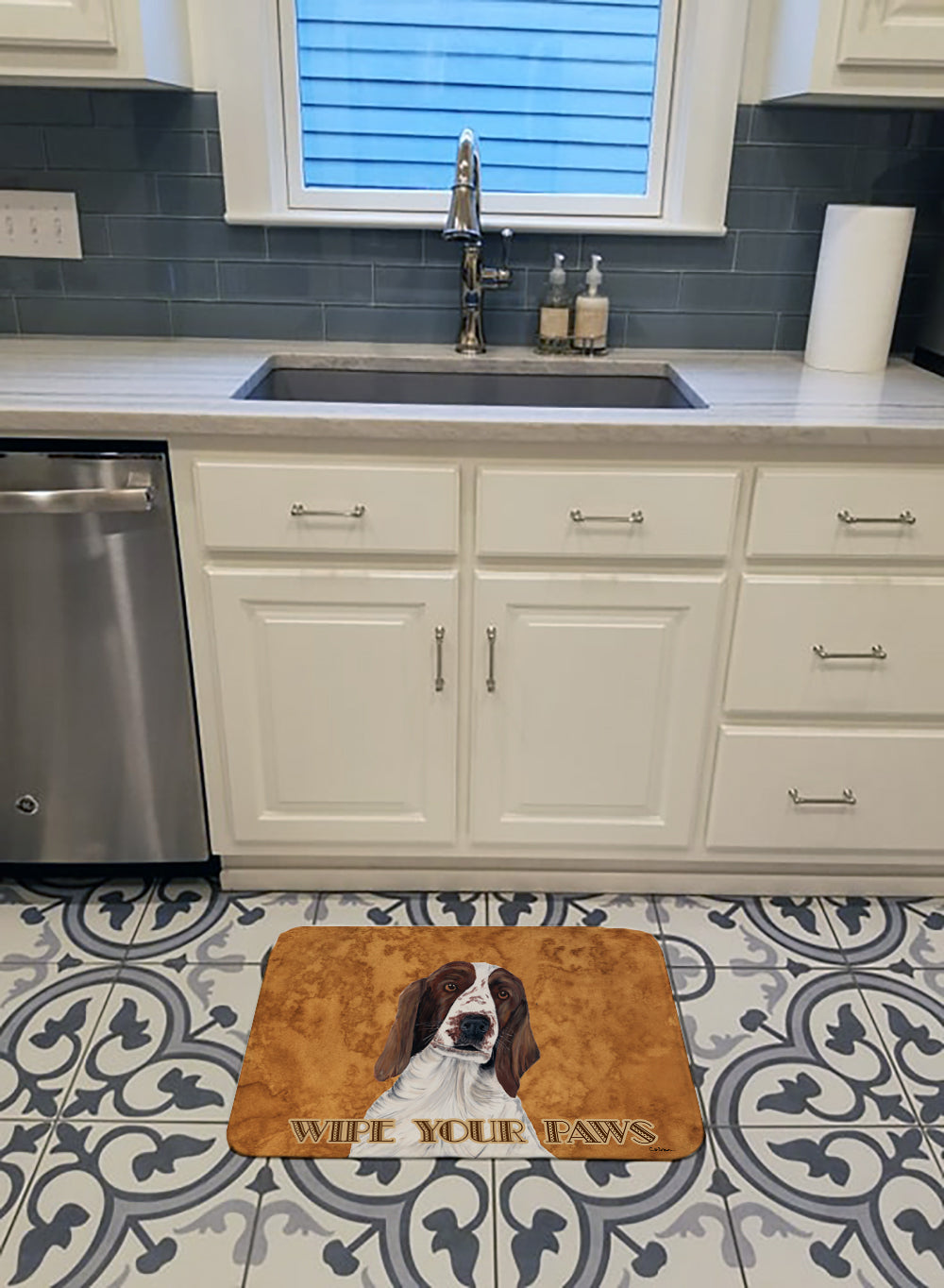 Springer Spaniel Wipe your Paws Machine Washable Memory Foam Mat SC9131RUG - the-store.com