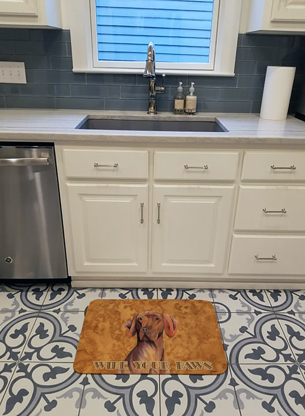 Vizsla Wipe your Paws Machine Washable Memory Foam Mat SC9132RUG - the-store.com