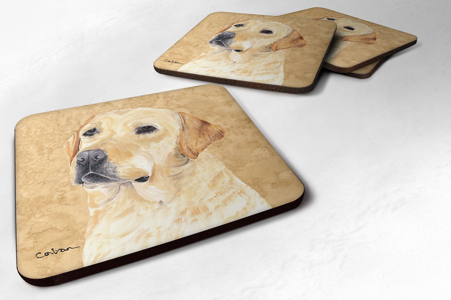 Set of 4 Labrador Foam Coasters - the-store.com