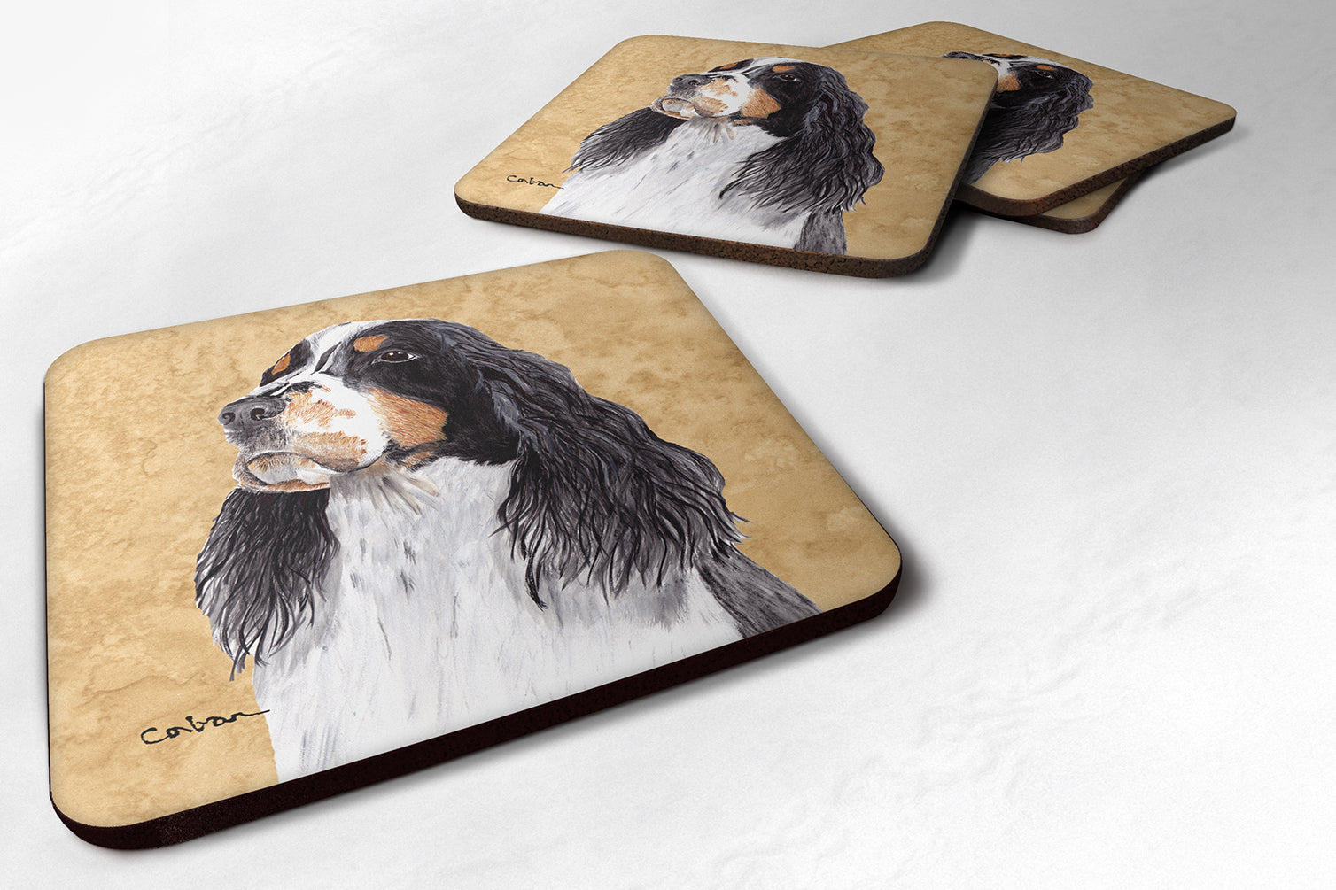 Set of 4 Springer Spaniel Foam Coasters - the-store.com