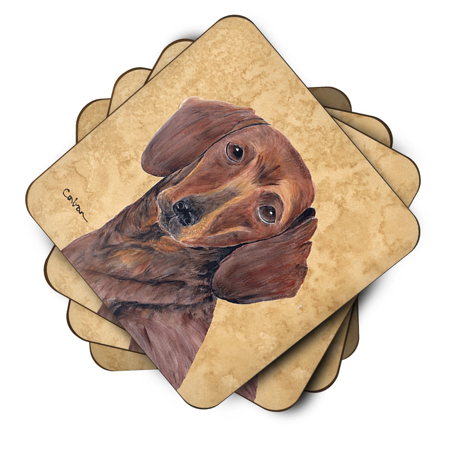 Set of 4 Dachshund Foam Coasters - the-store.com