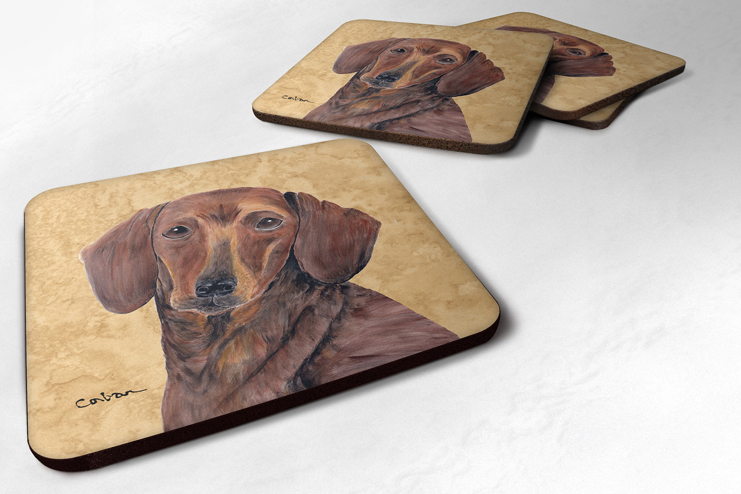 Set of 4 Dachshund Foam Coasters - the-store.com