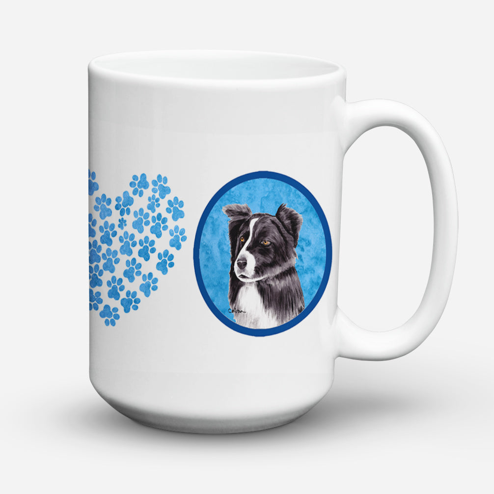 Border Collie Dishwasher Safe Microwavable Ceramic Coffee Mug 15 ounce  the-store.com.