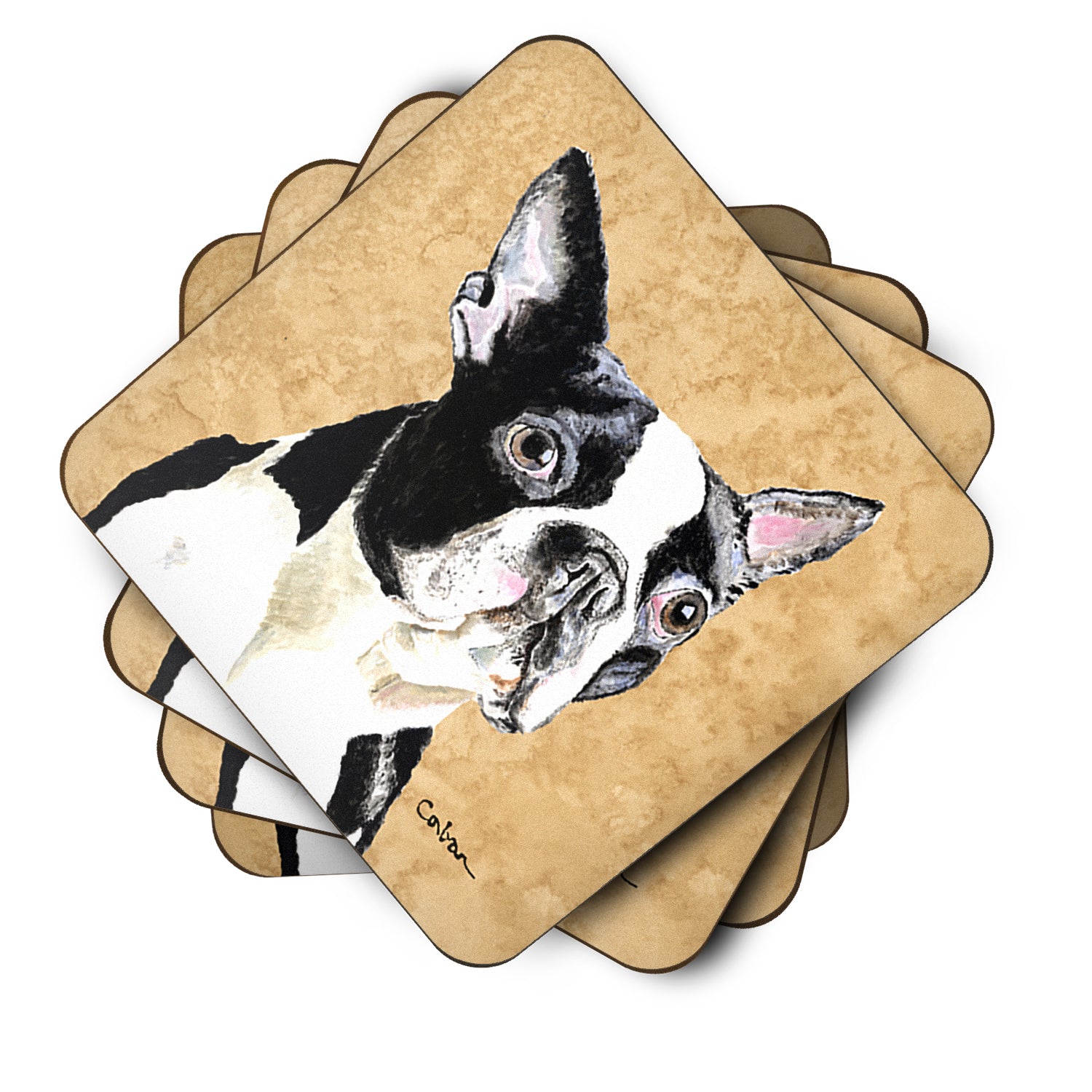 Set of 4 Boston Terrier Foam Coasters - the-store.com