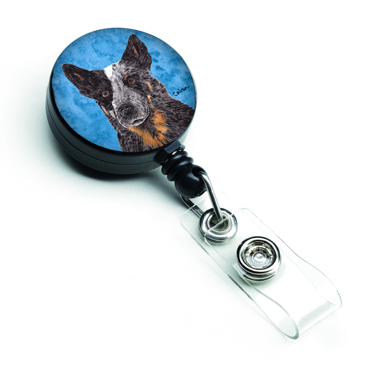 Australian Cattle Dog Retractable Badge Reel or ID Holder with Clip.