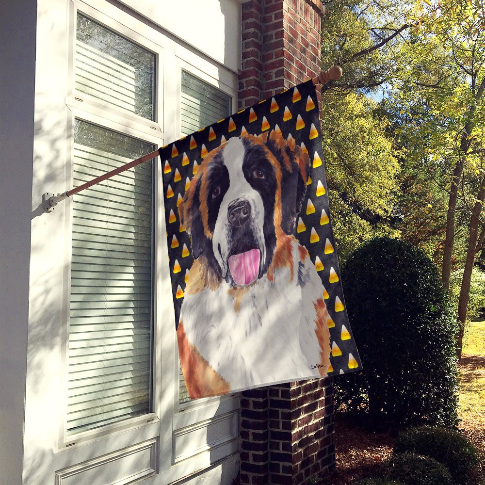 Saint Bernard Candy Corn Halloween Portrait Flag Canvas House Size  the-store.com.