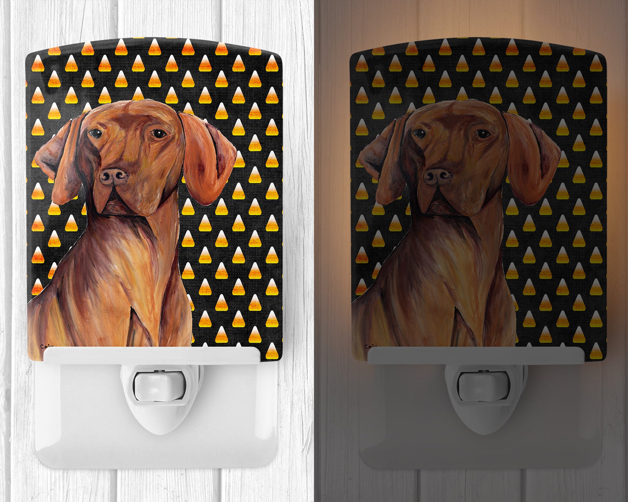 Vizsla Candy Corn Halloween Portrait Ceramic Night Light SC9169CNL - the-store.com