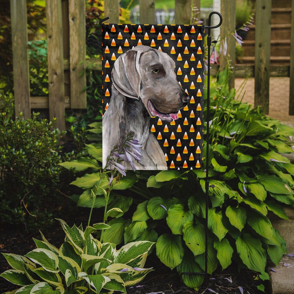 Weimaraner Candy Corn Halloween Portrait Flag Garden Size.