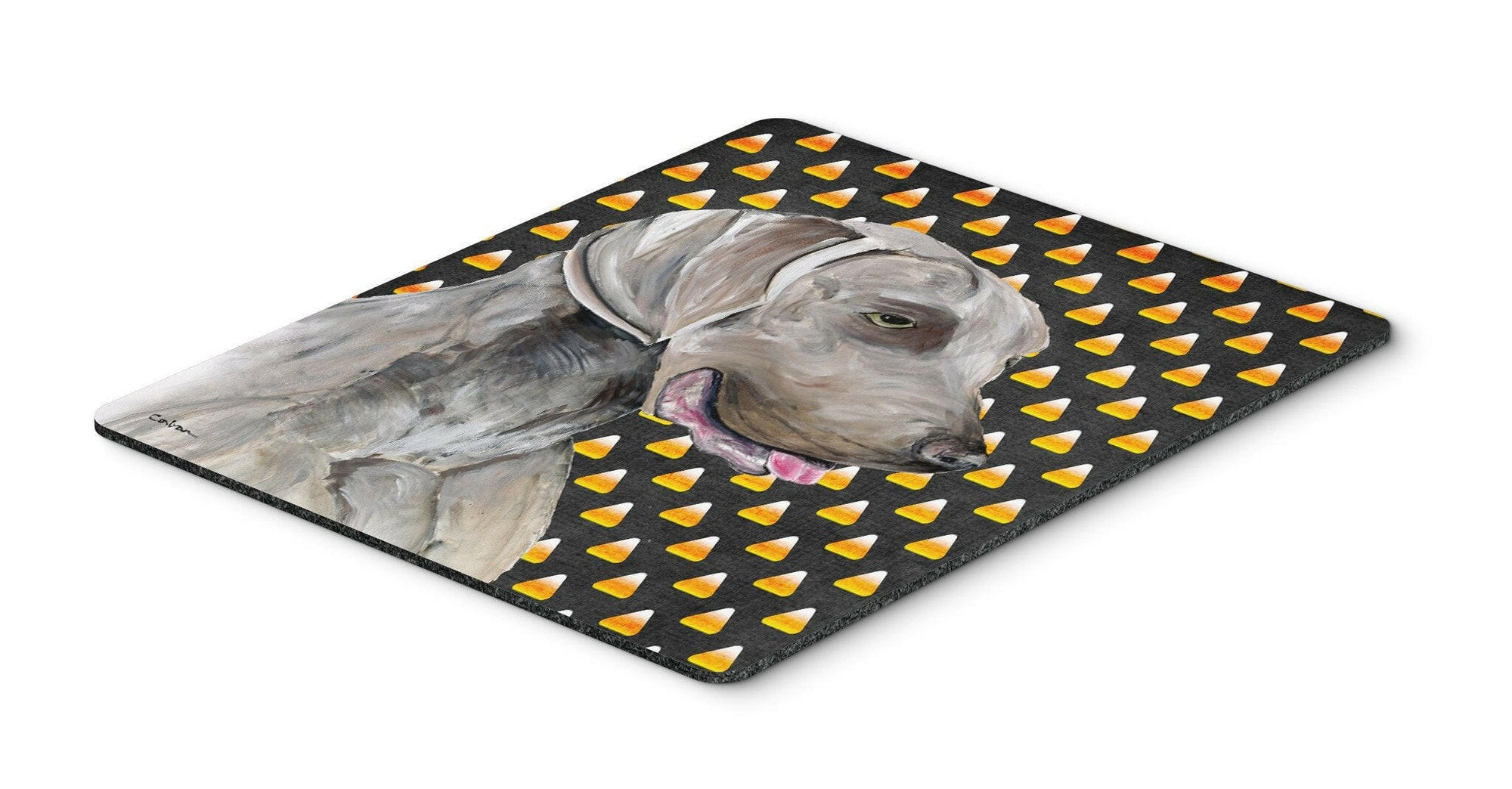 Weimaraner Candy Corn Halloween Portrait Mouse Pad, Hot Pad or Trivet by Caroline's Treasures