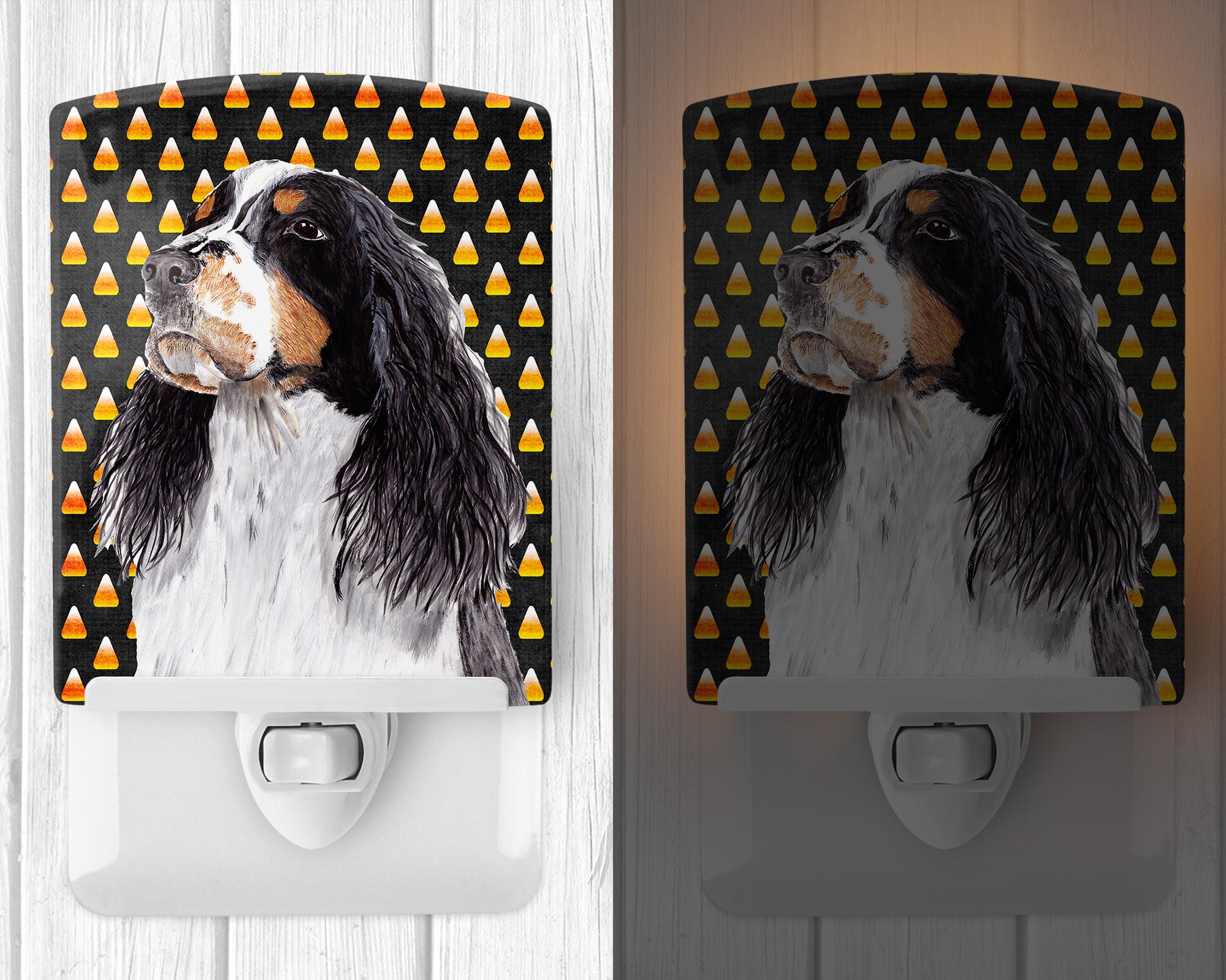 Springer Spaniel Candy Corn Halloween Portrait Ceramic Night Light SC9172CNL - the-store.com