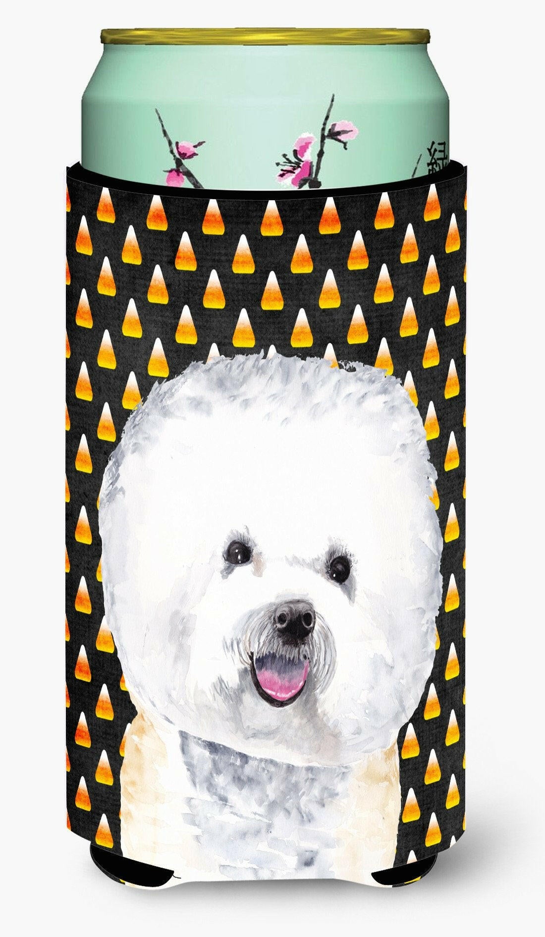 Bichon Frise Candy Corn Halloween Portrait  Tall Boy Beverage Insulator Beverage Insulator Hugger by Caroline&#39;s Treasures