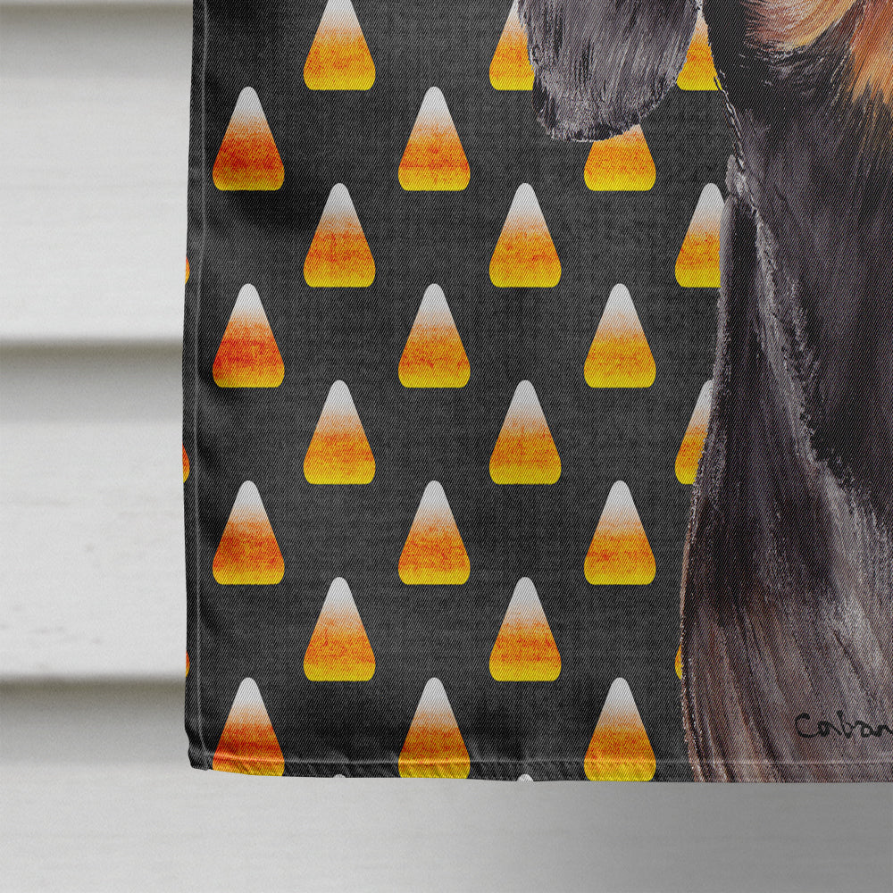 Dachshund Candy Corn Halloween Portrait Flag Canvas House Size  the-store.com.