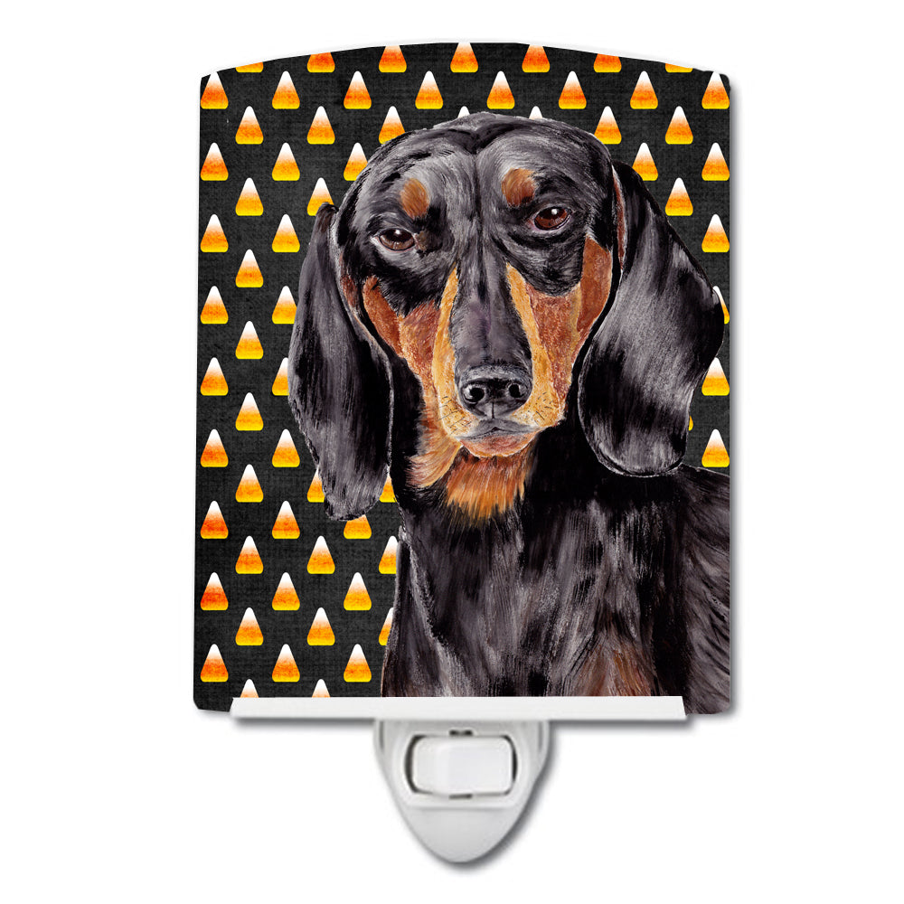 Dachshund Candy Corn Halloween Portrait Ceramic Night Light SC9174CNL - the-store.com