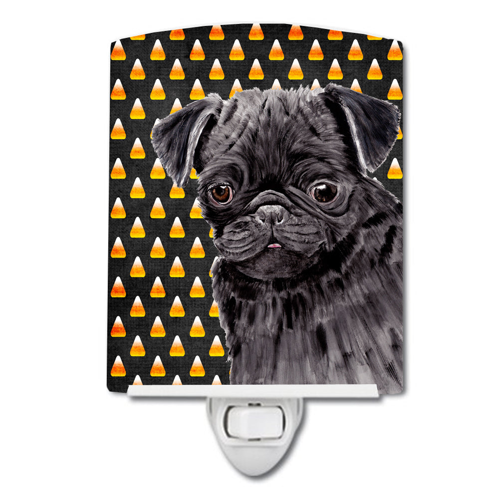 Pug Candy Corn Halloween Portrait Ceramic Night Light SC9176CNL - the-store.com