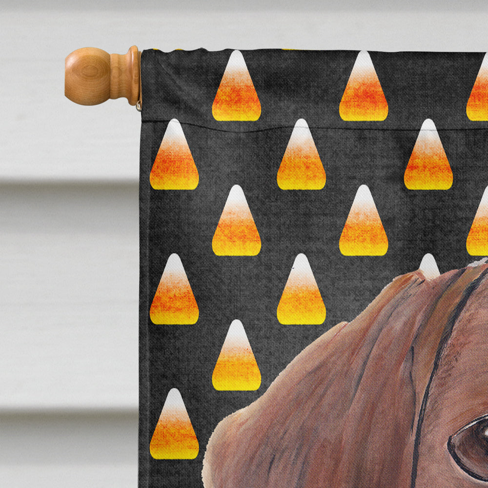 Dachshund Candy Corn Halloween Portrait Flag Canvas House Size  the-store.com.