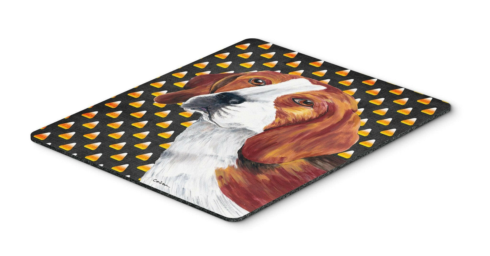 Beagle Candy Corn Halloween Portrait Mouse Pad, Hot Pad or Trivet by Caroline's Treasures