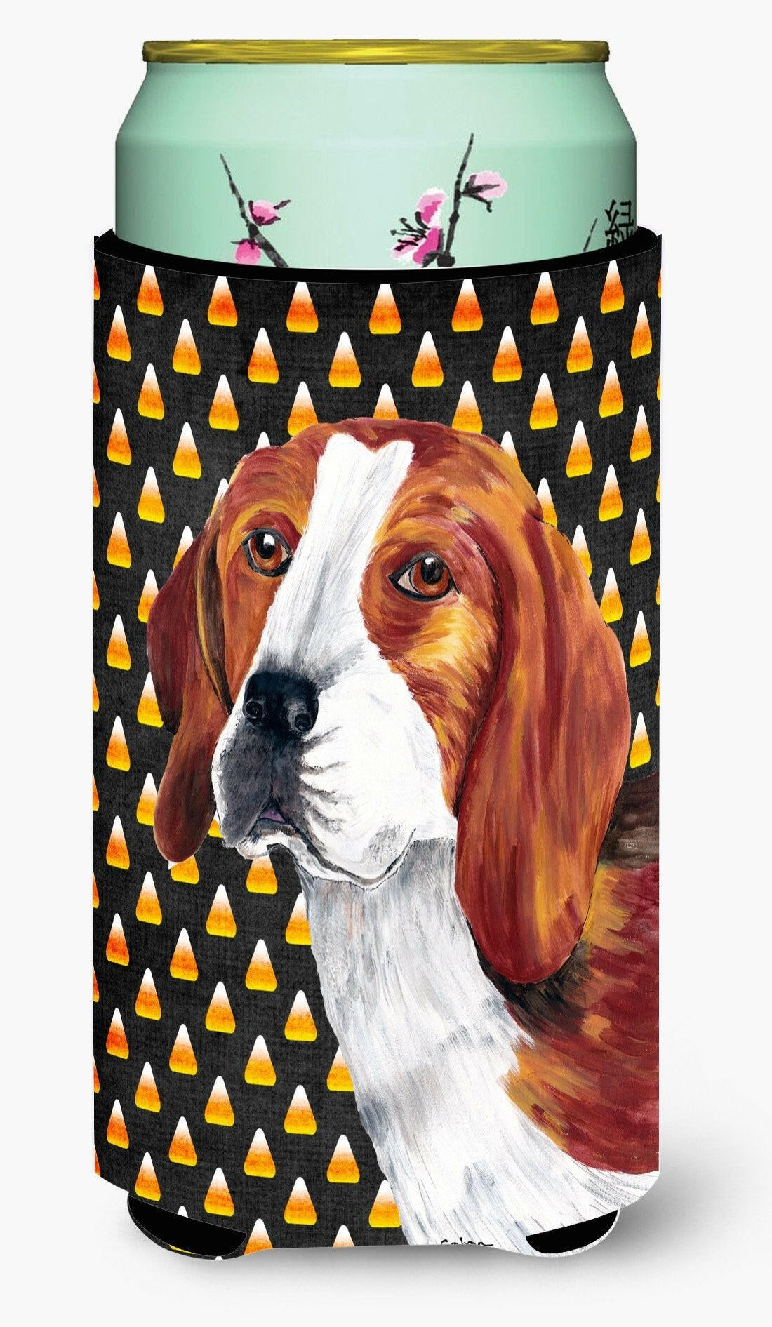 Beagle Candy Corn Halloween Portrait  Tall Boy Beverage Insulator Beverage Insulator Hugger by Caroline&#39;s Treasures