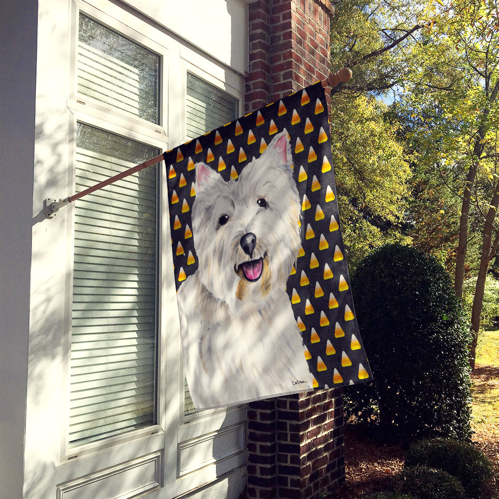 Westie Candy Corn Halloween Portrait Flag Canvas House Size  the-store.com.