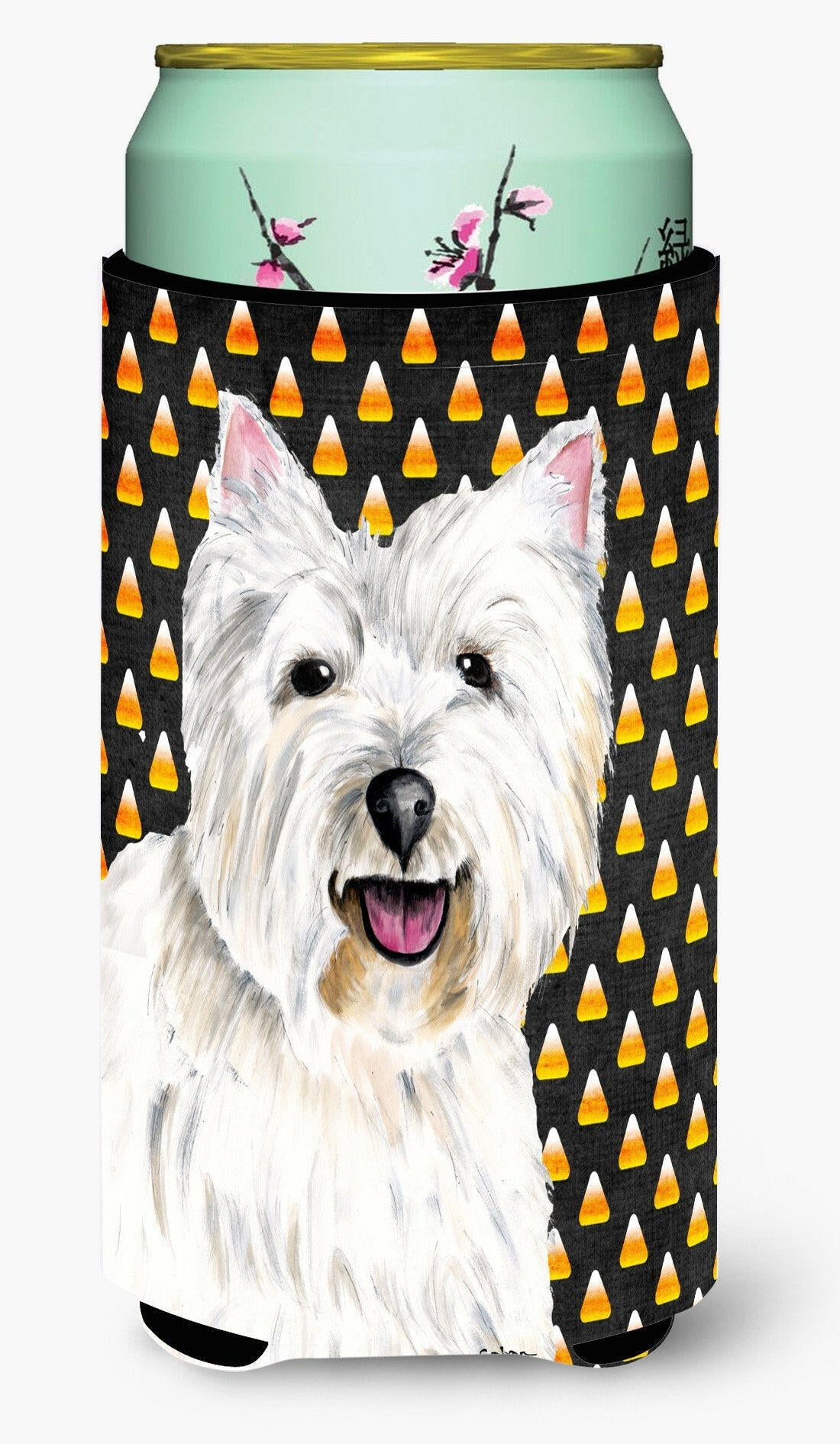 Westie Candy Corn Halloween Portrait  Tall Boy Beverage Insulator Beverage Insulator Hugger by Caroline&#39;s Treasures