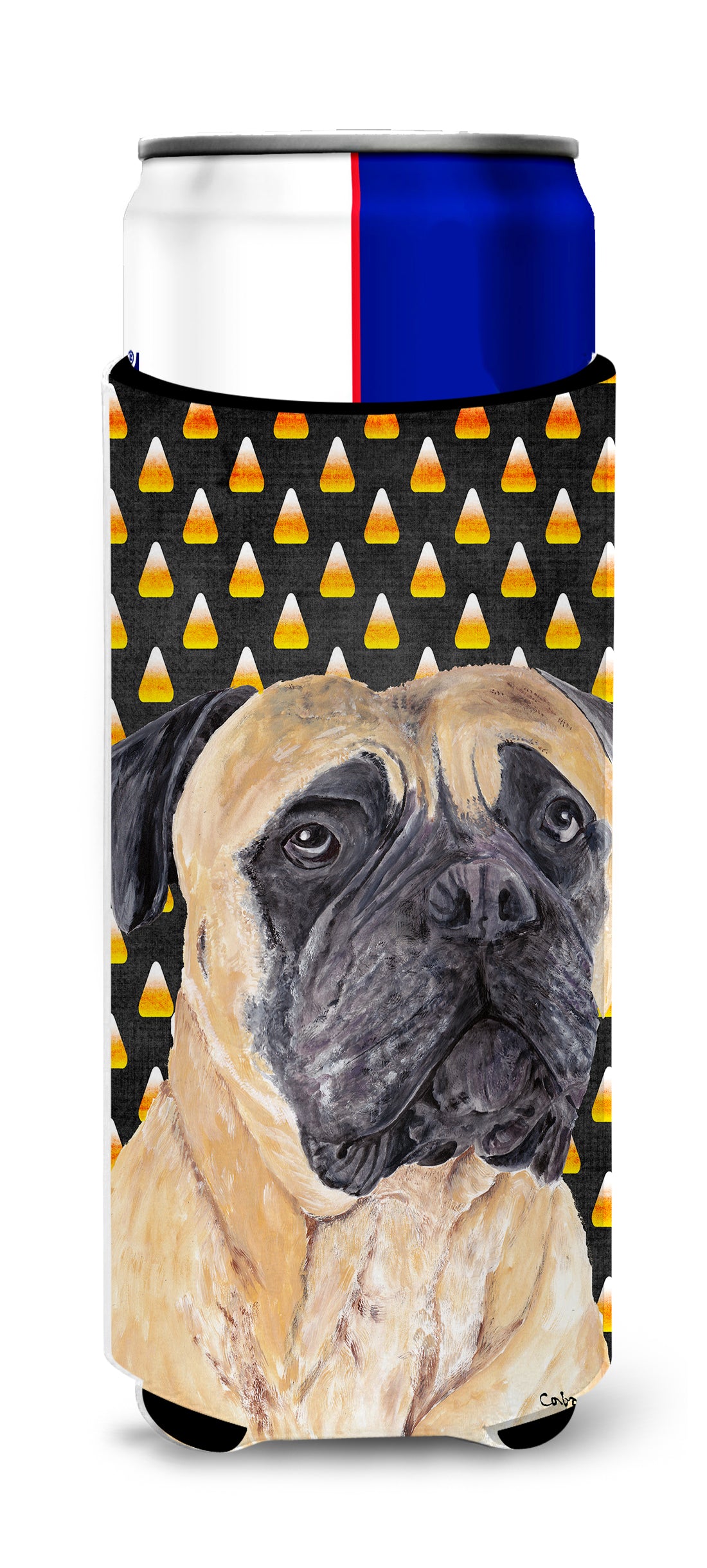 Mastiff Candy Corn Halloween Portrait Ultra Beverage Insulators for slim cans SC9183MUK.