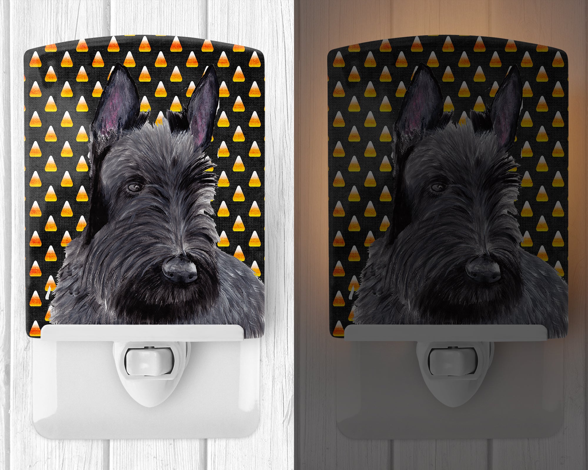 Scottish Terrier Candy Corn Halloween Portrait Ceramic Night Light SC9184CNL - the-store.com