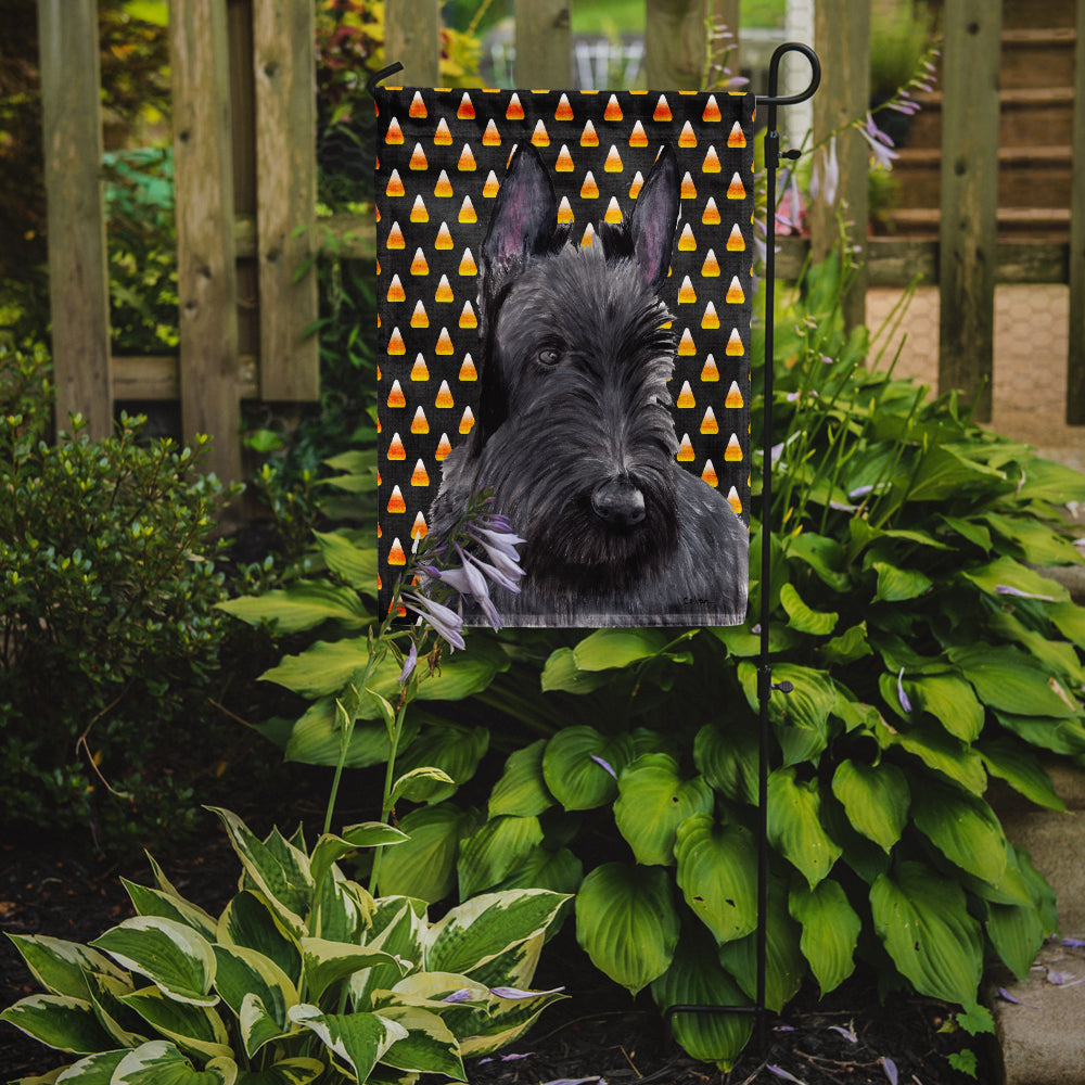 Scottish Terrier Candy Corn Halloween Portrait Flag Garden Size.