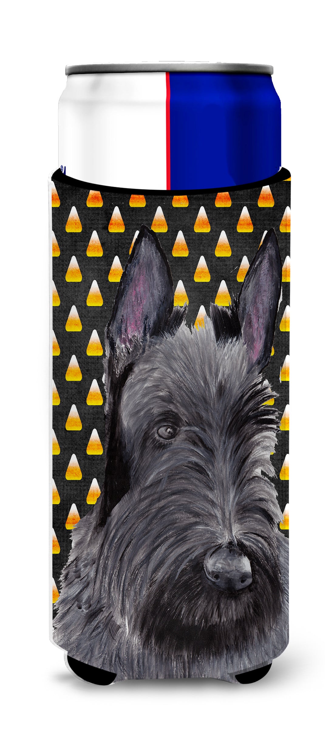 Scottish Terrier Candy Corn Halloween Portrait Ultra Beverage Insulators for slim cans SC9184MUK.