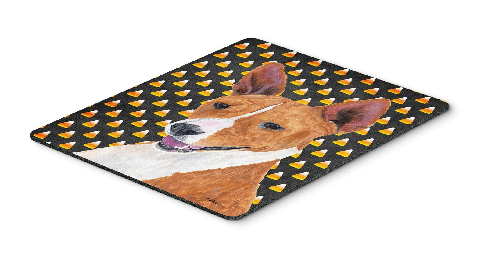 Basenji Candy Corn Halloween Portrait Mouse Pad, Hot Pad or Trivet by Caroline's Treasures