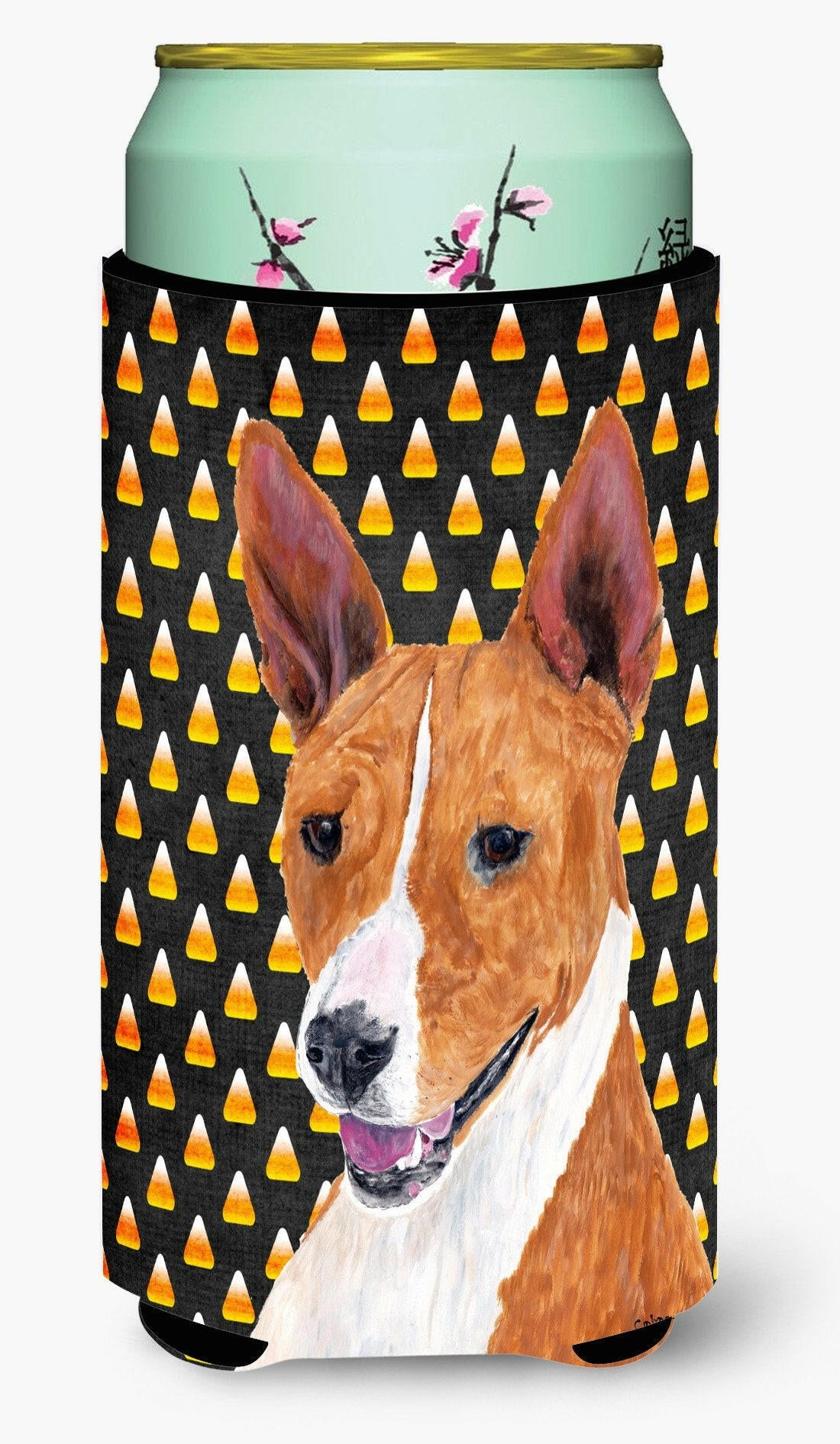 Basenji Candy Corn Halloween Portrait  Tall Boy Beverage Insulator Beverage Insulator Hugger by Caroline's Treasures