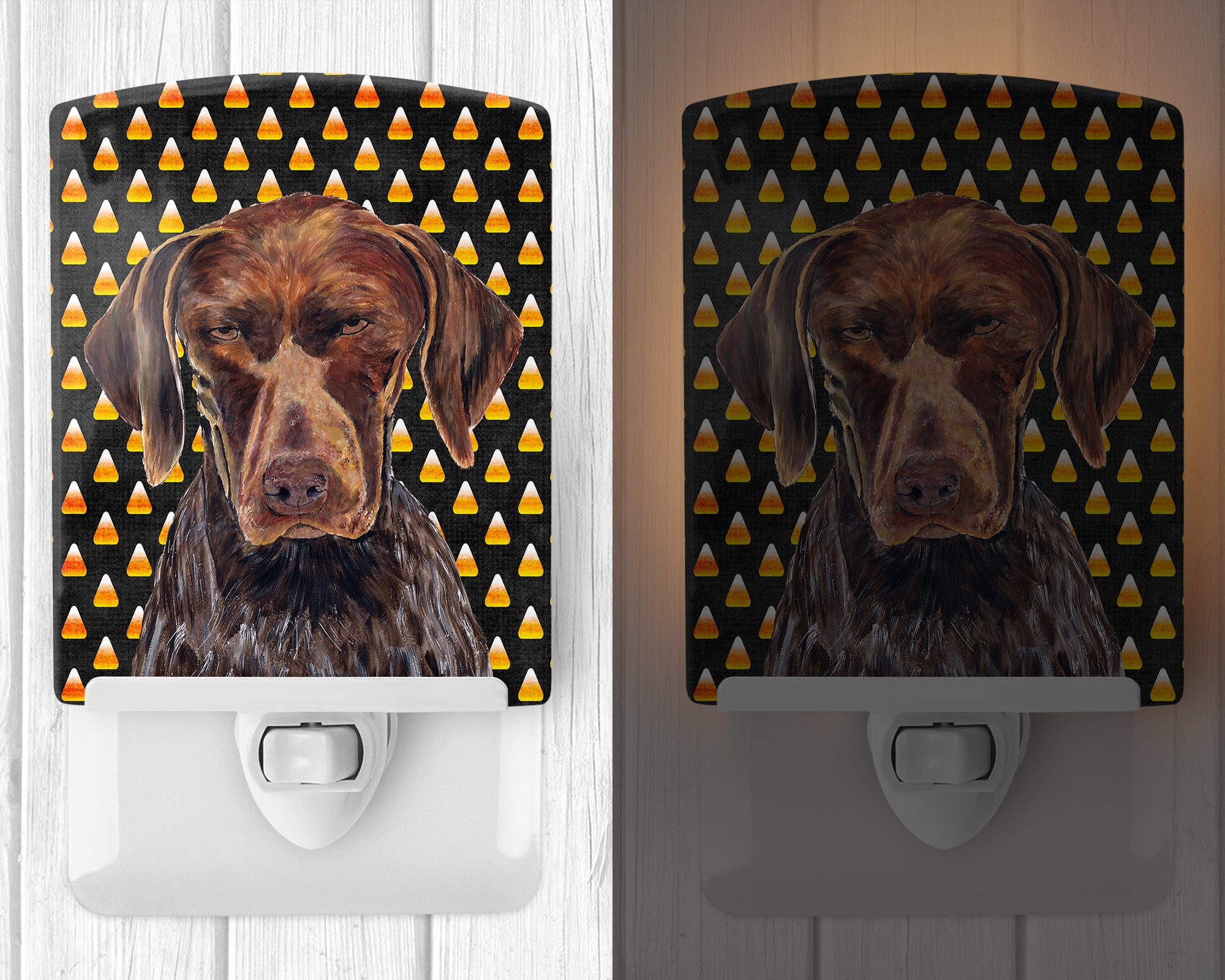 German Shorthaired Pointer Candy Corn Halloween Portrait Ceramic Night Light SC9189CNL - the-store.com