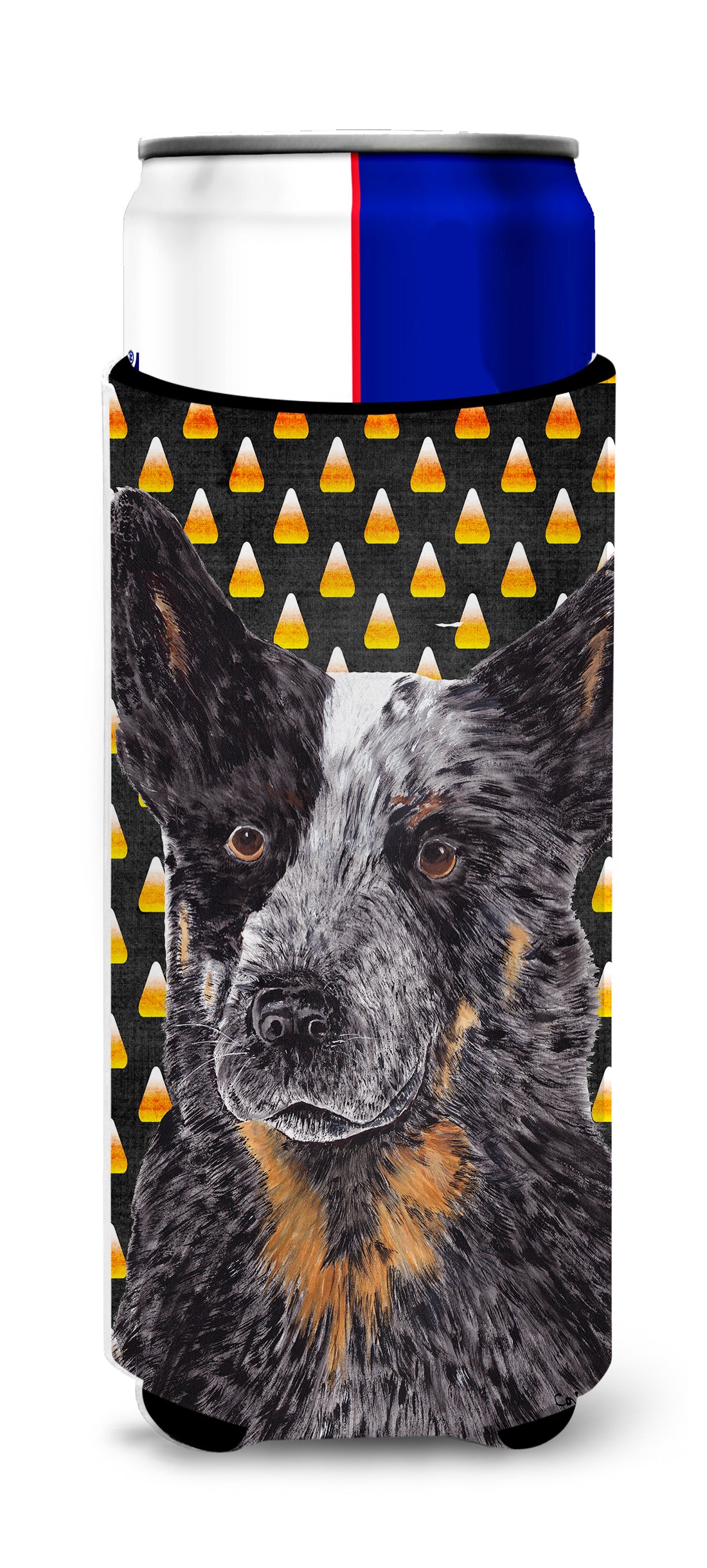 Australian Cattle Dog Candy Corn Halloween Portrait Ultra Beverage Insulators for slim cans SC9190MUK.