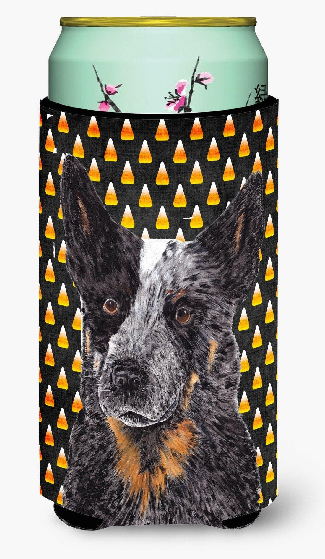 Australian Cattle Dog Candy Corn Halloween Portrait  Tall Boy Beverage Insulator Beverage Insulator Hugger by Caroline's Treasures