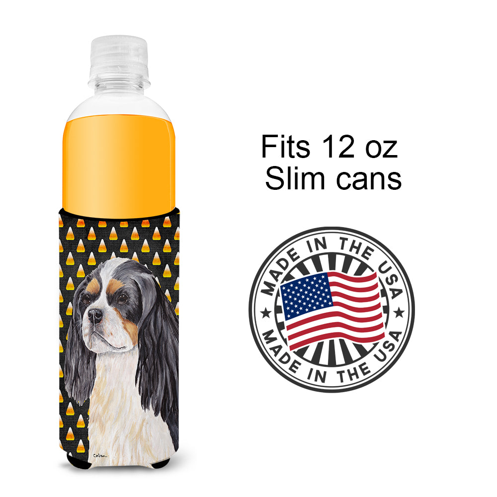 Cavalier Spaniel Tricolor Candy Corn Halloween Portrait Ultra Beverage Insulators for slim cans SC9192MUK.