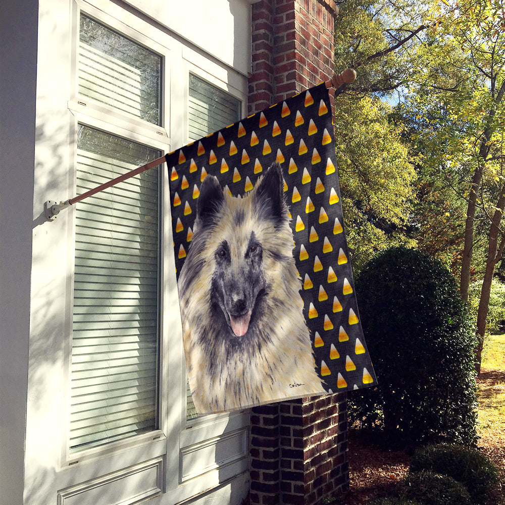 Belgian Tervuren Candy Corn Halloween Portrait Flag Canvas House Size  the-store.com.