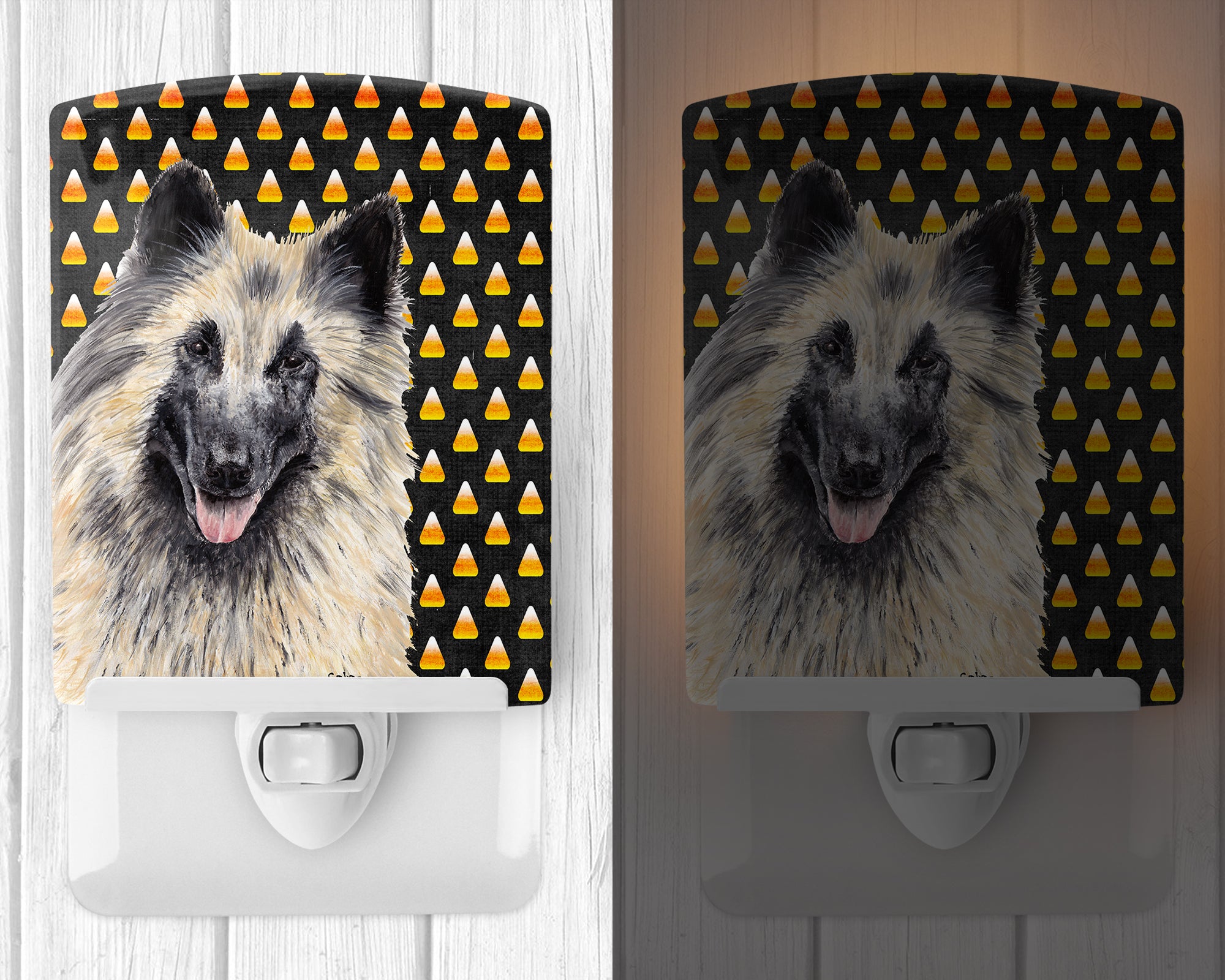 Belgian Tervuren Candy Corn Halloween Portrait Ceramic Night Light SC9193CNL - the-store.com