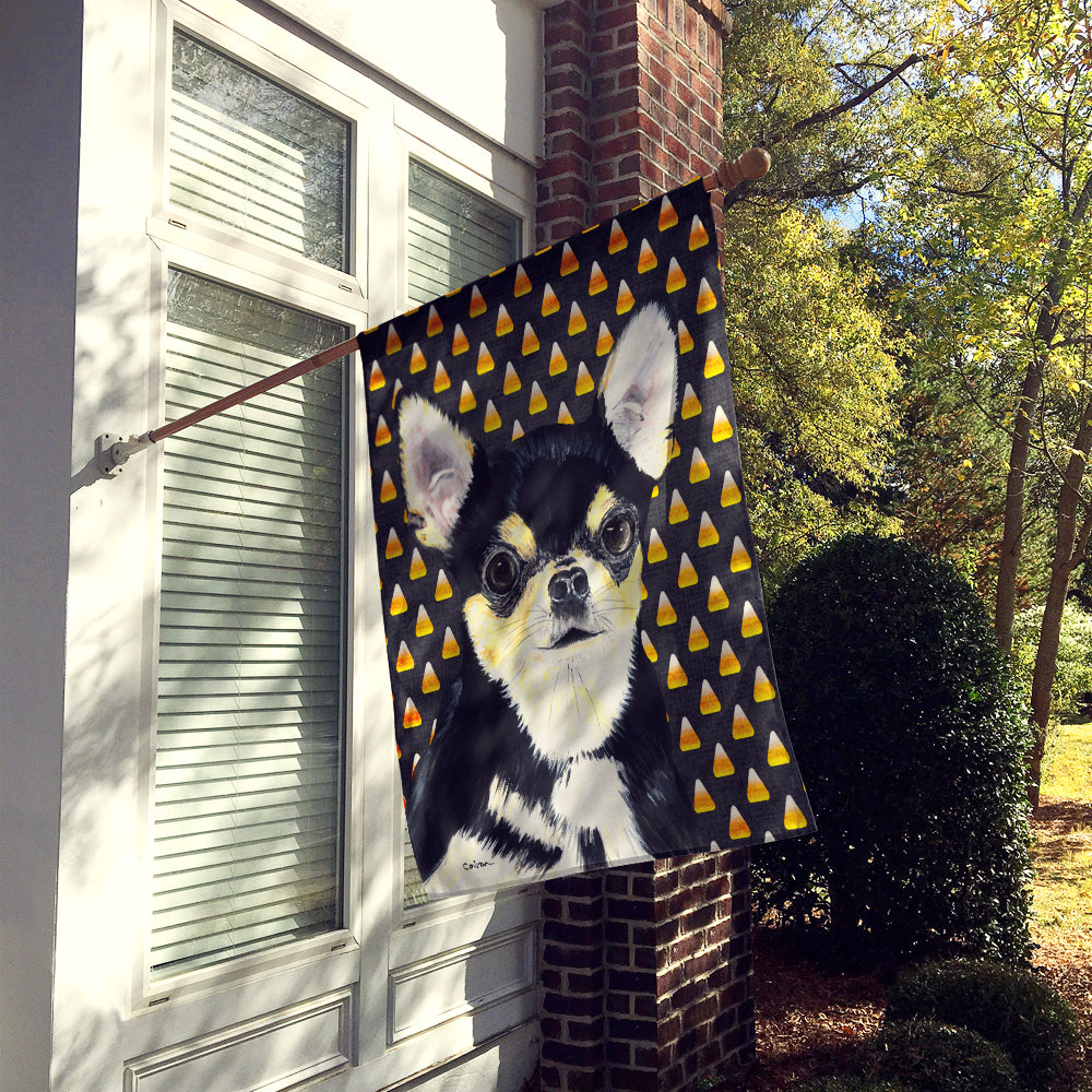 Chihuahua Candy Corn Halloween Portrait Flag Canvas House Size  the-store.com.