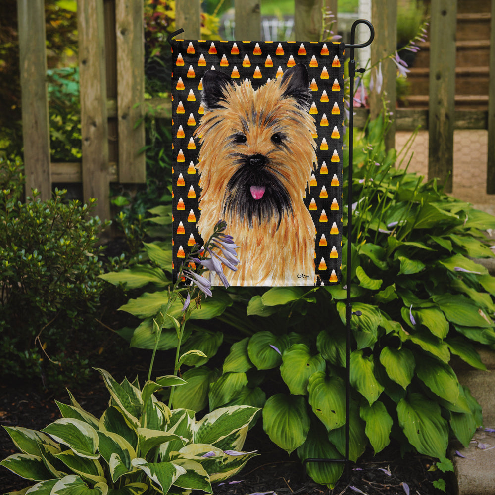 Cairn Terrier Candy Corn Halloween Portrait Flag Garden Size.