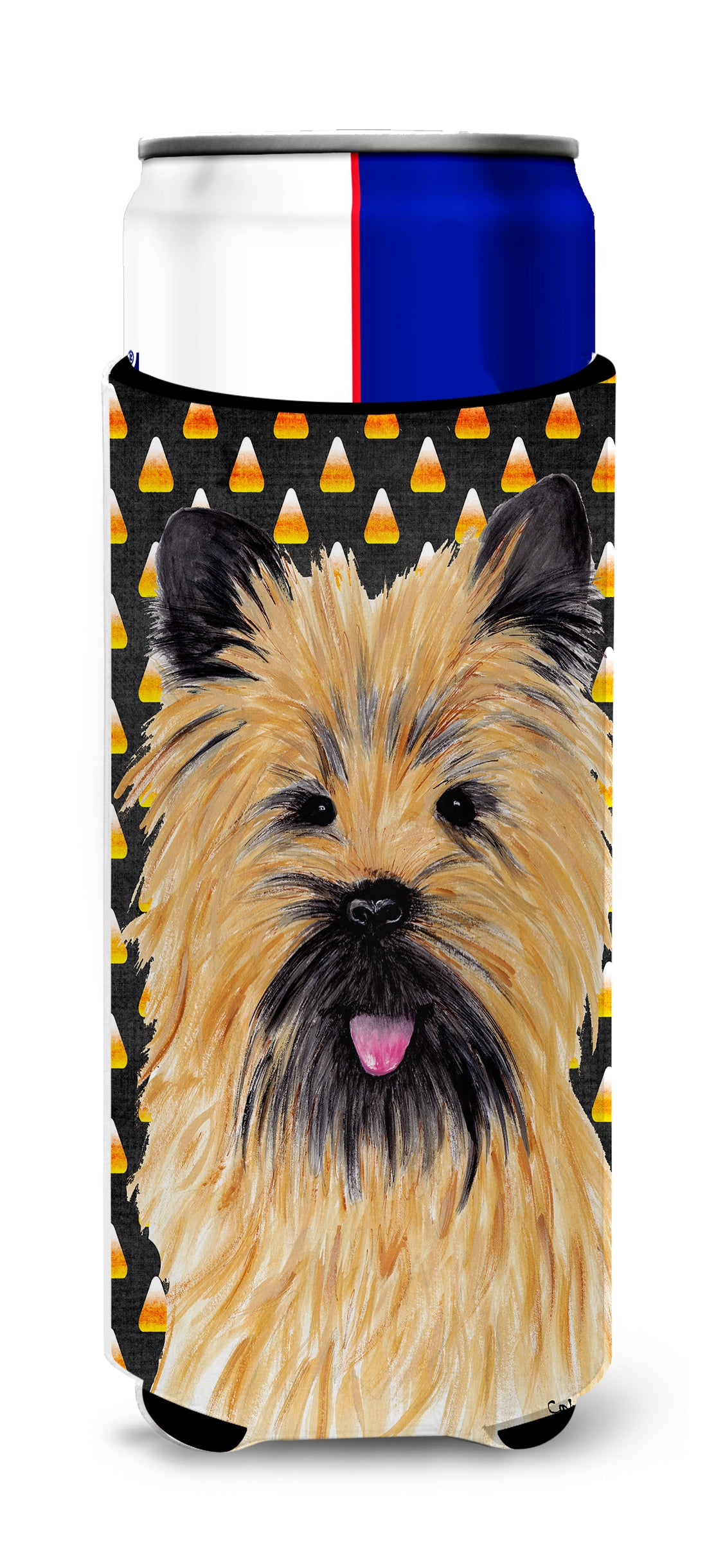 Cairn Terrier Candy Corn Halloween Portrait Ultra Beverage Insulators for slim cans SC9199MUK.