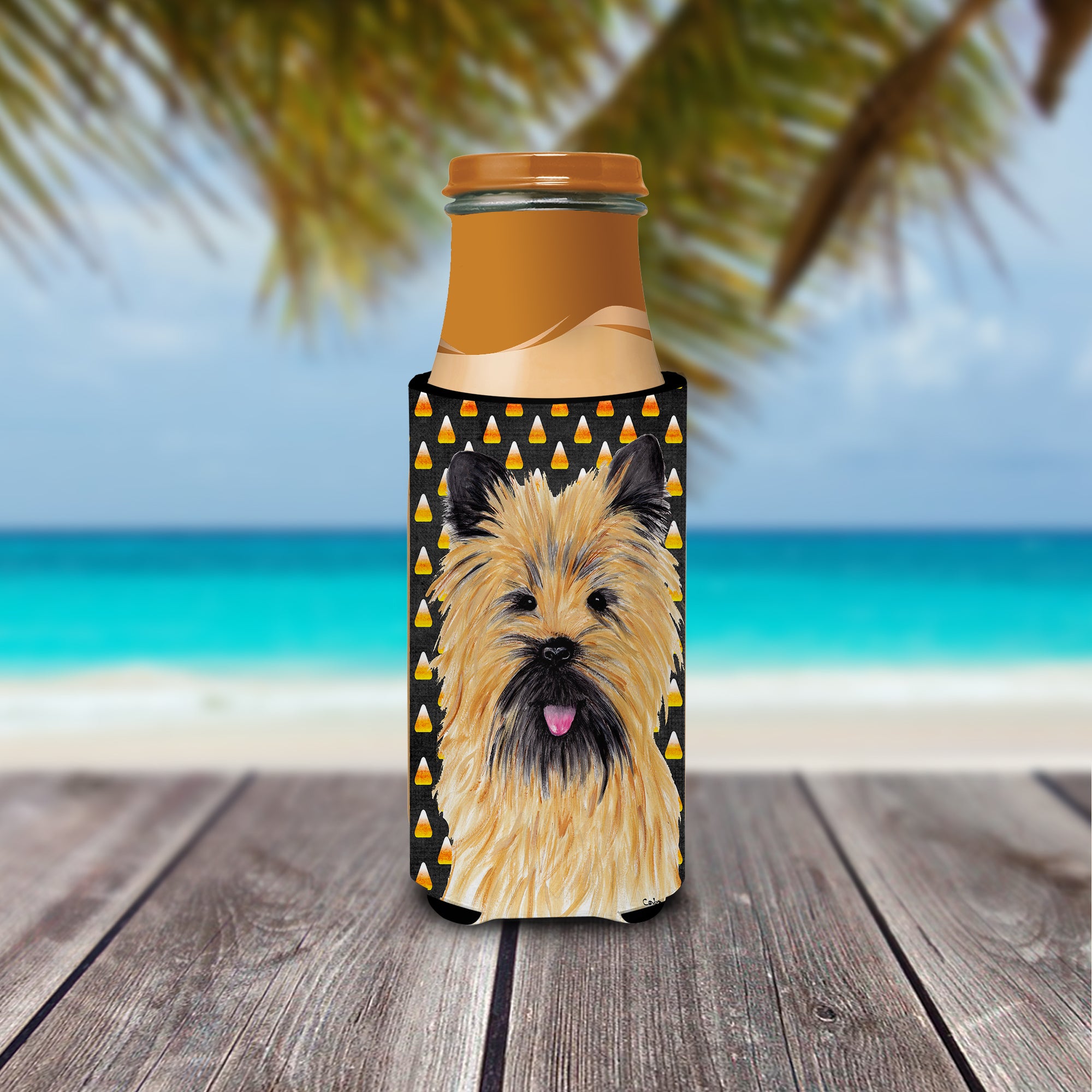 Cairn Terrier Candy Corn Halloween Portrait Ultra Beverage Insulators for slim cans SC9199MUK.