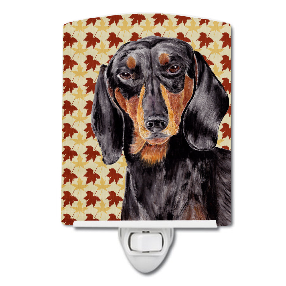 Dachshund Fall Leaves Portrait Ceramic Night Light SC9203CNL - the-store.com