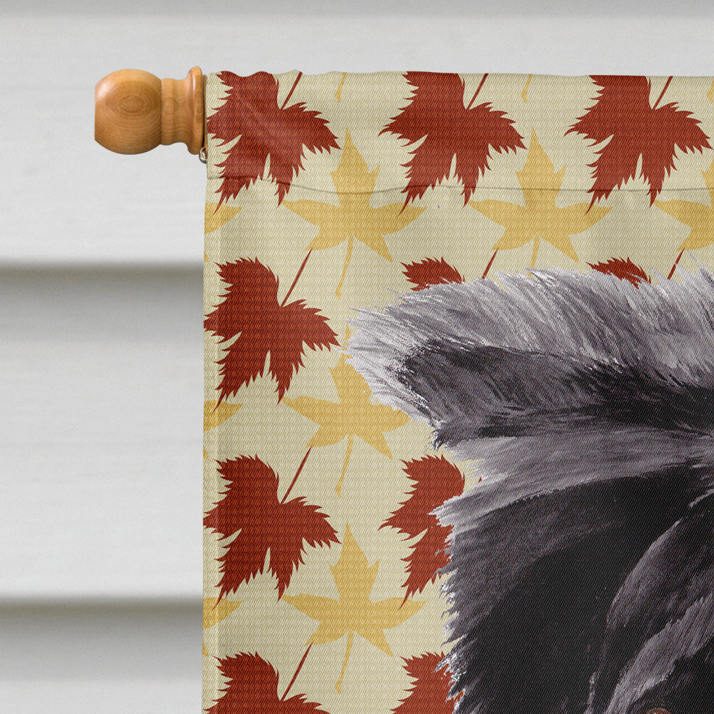 Border Collie Fall Leaves Portrait Flag Canvas House Size  the-store.com.